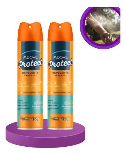 Repelente De Insetos Above Protect 150ml Contra Dengue 2 Un