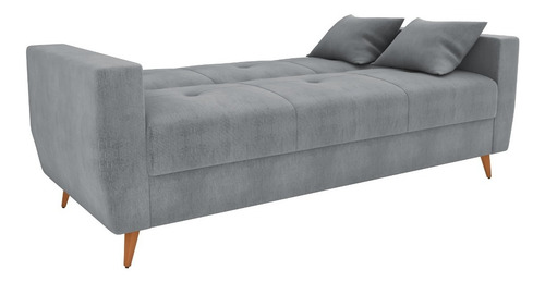 Imagen 2 de 6 de Sofá Cama 3 Cuerpos Bari - Tela Gris