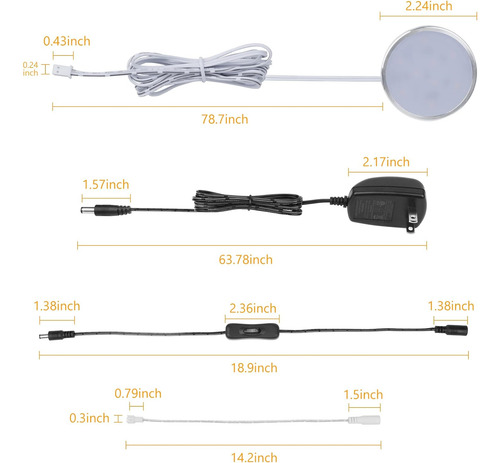 Juego De 2 Luces Led Cable, Enchufe Único Debajo Del G...