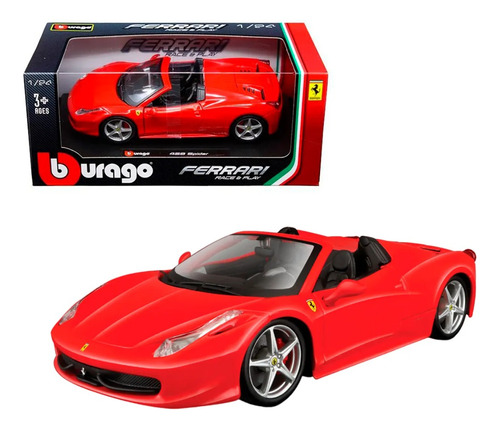 Ferrari Racing 1/24 458 Spider Color Rojo Febo