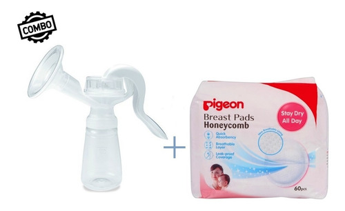 Combo Pigeon Extractor Manual De Leche + Protectores 60pzas