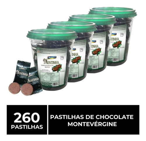 260 Pastilhas De Chocolate Com Menta, Mentinha, Montevérgine
