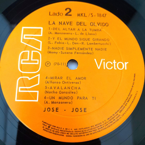 Jose Jose - La Nave Del Olvido Lp (Usado)