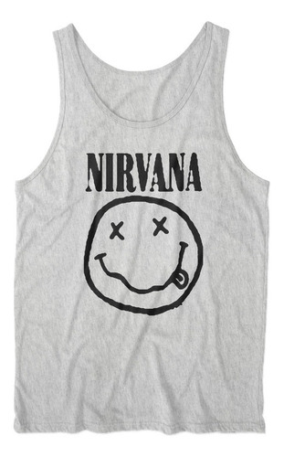 Musculosa Nirvana Smile Grunge Diseño Gris