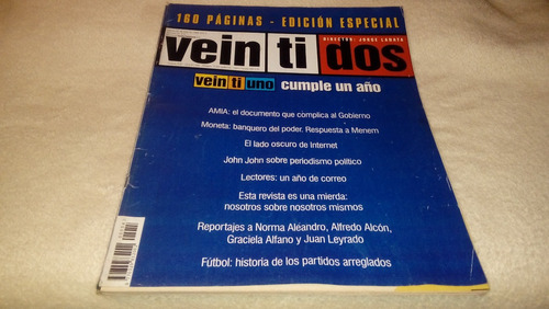 Revista Veintidos Especial Veintiuno Cumple 1 Año Lanata