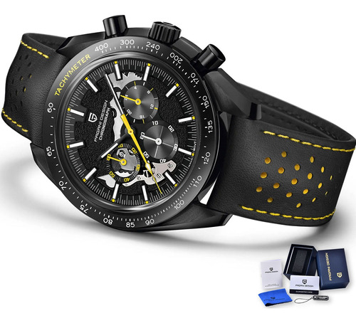 Reloj De Cuarzo Para Hombre Pagani Design Full Black Watch