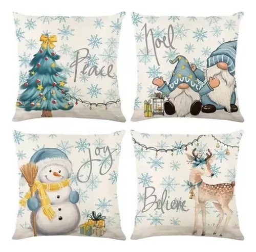 Nuevas Fundas De Almohada Decorativas Navideñas 4 Piezas.