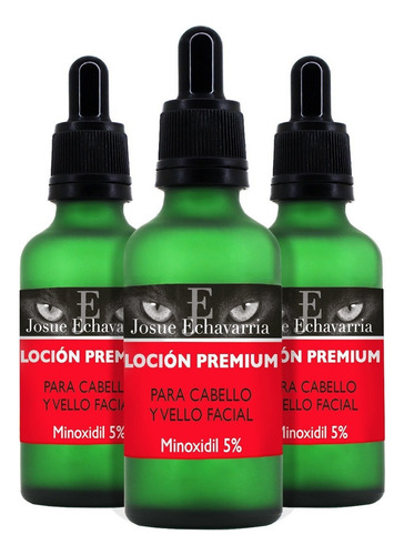 Loción Premium Minoxidil 5% Con Bergamota 3 Frascos 50ml C/u