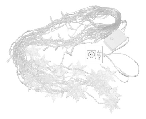 Decoración De Copo De Nieve Led De Luz De Navidad 3.5m Blanc