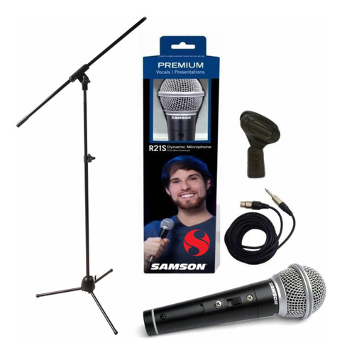 Micrófono Samson R21s Premium M+pipeta+cableplug+soporte Mic