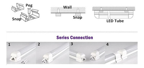 Set 2 Tubos Led T8 120cm 18w Con Base Conectores Extensibles