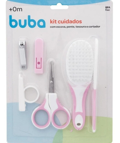 Imagem 2 de 2 de Kit Cuidados Higiene Bebê Pente Escova Cortador Tesoura Buba