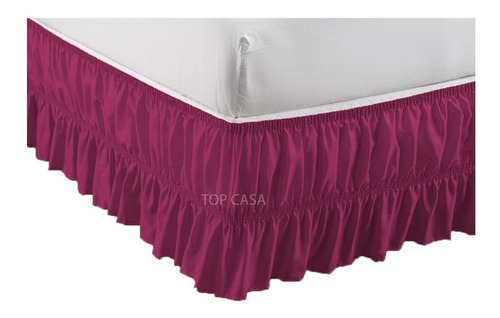 Saia Para Cama Box Casal, Queen E King Size - Duplo Elástico Cor Pink