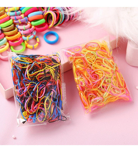 780 Pcs Mini Ligas Bandas Elásticas Para Cabello Pasadores Color Multicolor Lisa