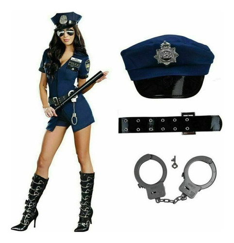 Mujer Sexy Oficial Policía Uniforme Policía Disfraz Cosplay