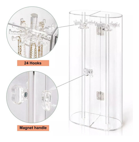 Soporte For Collares, Organizador Giratorio De Joyas