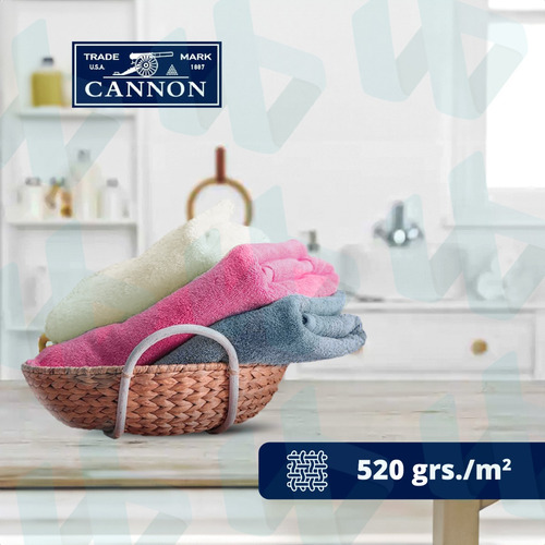 Juego De Toalla Y Toallón Cannon 520 G 100% Algodón - Lima Color Rosa