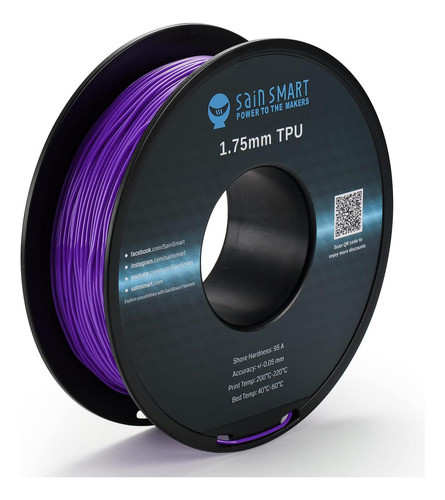 Filamento De Impresión 3d De Tpu Flexible Sainsmart, 1.75 Mm