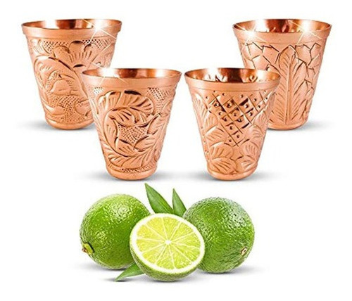 Coleccion Pure Copper Shot Glass Set De 4 2 Oz Barware Pers