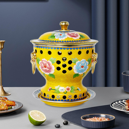 Copper Hot Pot Cookware Family Gathering Alcohol Hot Yellow