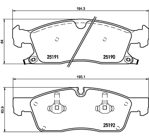 Balatas Bajos Metales Del Jeep Grand Cherokee 12/14 Brembo
