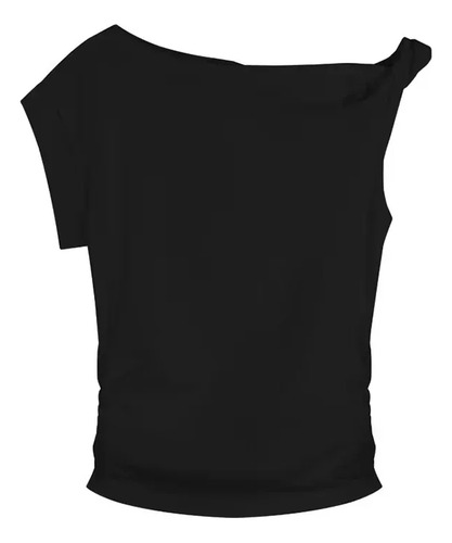 Playera Entallada De Mangas Largas De Rayón/viscosa P/mujer