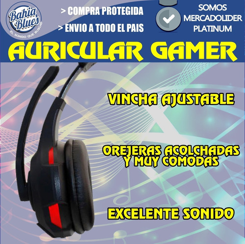 Auricular Gamer Ps4 Xbox Con Microfono Pc Gaming Skype