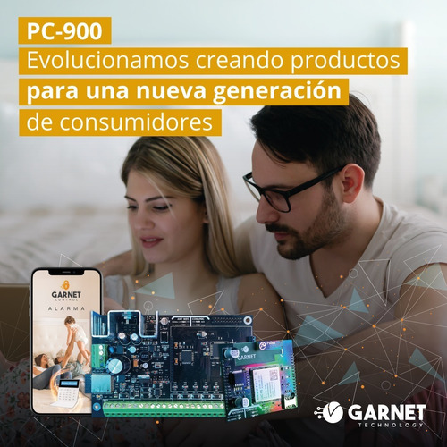 Panel Alarma Casa Pc-900 Comunicador Wifi Teclado Lcd Garnet