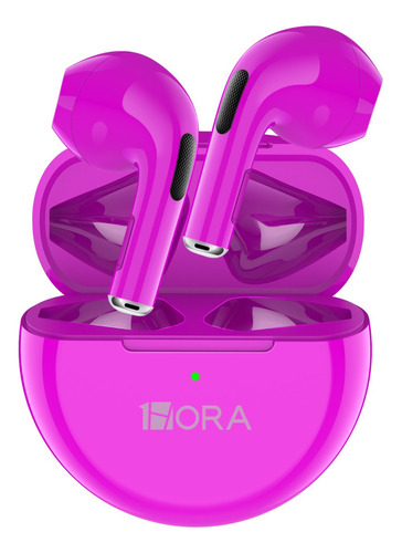 Fones de ouvido intra-auriculares sem fio Bluetooth 5.3 Aut119 de 1 hora, cor magenta