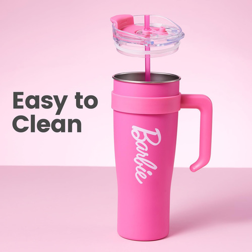 Copa De Acero De Miniso Barbie Collection Con Asa Y Paja Ml)