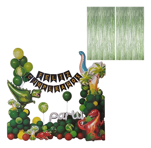 Decoración Dinosaurios Arco Globos Fiesta Cumpleaños Kit Set