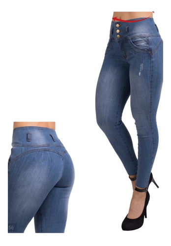 Lindo Pantalón Jean Dama Denim Strech