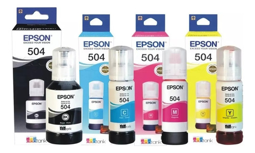 Tinta Epson 504 Pack (negro, Magenta, Cian, Amarillo) 70ml 
