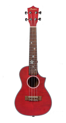 Ukulele Bamboo Concierto Con Funda Bu-23-blossom-red Color Rojo