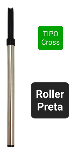 Carga De Caneta Tipo Cross Roller Ball Gel Preta- Comp. 8015