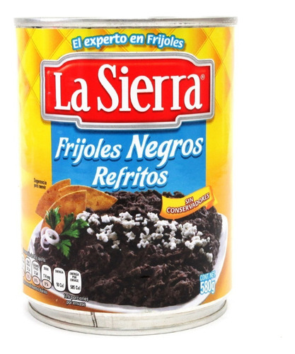 Frijoles Negros Refritos En Lata 580 Gr La Sierra