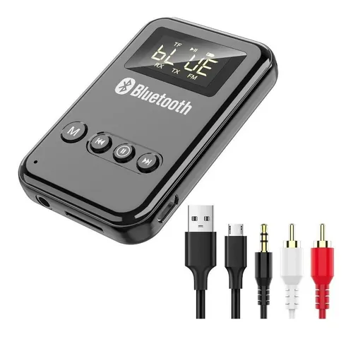 Transmisor Bluetooth para TV, receptor Bluetooth, adaptador Bluetooth 5.0  con reproducción USB RCA de 3,5 mm, adaptador de audio 2 en 1, adaptador  Bluetooth de baja latencia (negro)