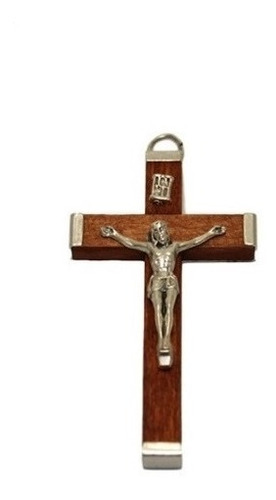 Cruz De Madera Y Metal Con Cristo - Santería San Juan