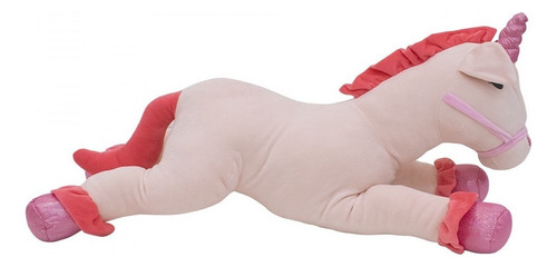 Unicórnio Rosa Deitado 40cm - Pelúcia