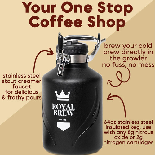 Cafetera Fría Royal Brew Nitro Café Nitro 64 Oz