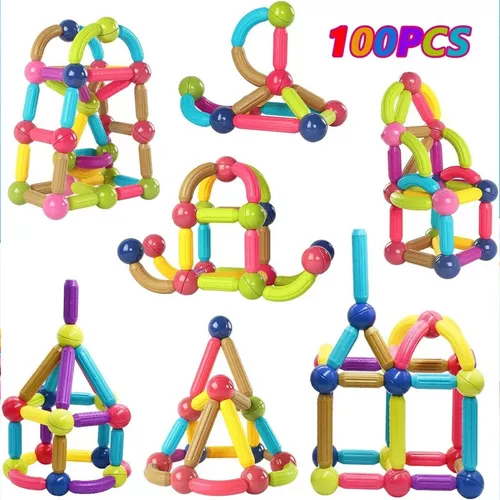 Multi Blocos com 100 Peças - Blocos de montar infantil - brinquedo para  estimular a imaginação