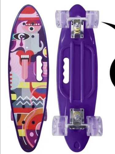 Skate Penny Cruiser Patineta Colored Face Ruedas Led 