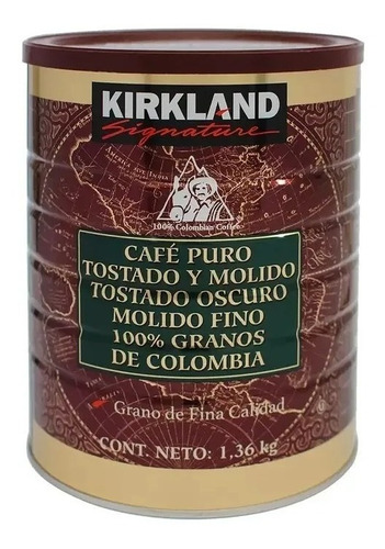 Imagen 1 de 4 de Café Molido Y Tostado Colombiano 1.36 Kg Kirkland Signature