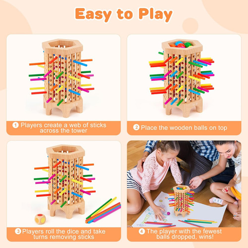 Montessori - Juego De Mesa De Madera Para Niños De 4-6-8-12,
