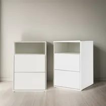 Comprar Combo Mesas De Noche Iris 2 Cajones Blanco