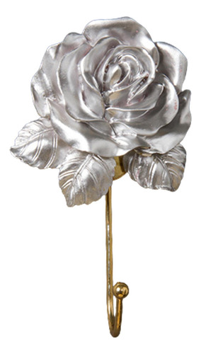 2 Gancho De Rosa Organizador Decoración De Pared Plata