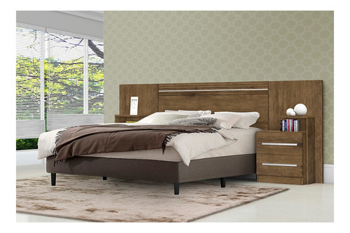  Cabeceira de cama box J&A Móveis Detroit 2 corpos 242cm x 106cm jequitibá