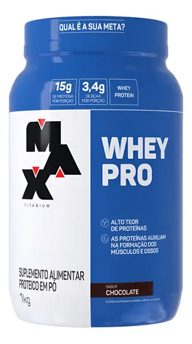 Suplemento Academia Whey Pro Max Titanium Concentrado Pote 1kg Sa...