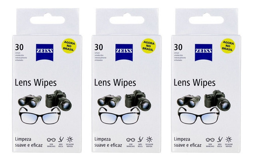 Imagem 2 de 8 de Kit Lens Wipes Zeiss C/ 90 Lenços Umedecidos