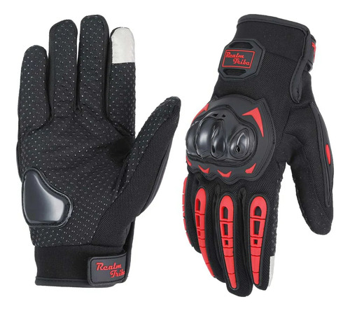 Guantes De Proteccion Anti Derrape Pantalla Táctil Para Moto Rojo Xl